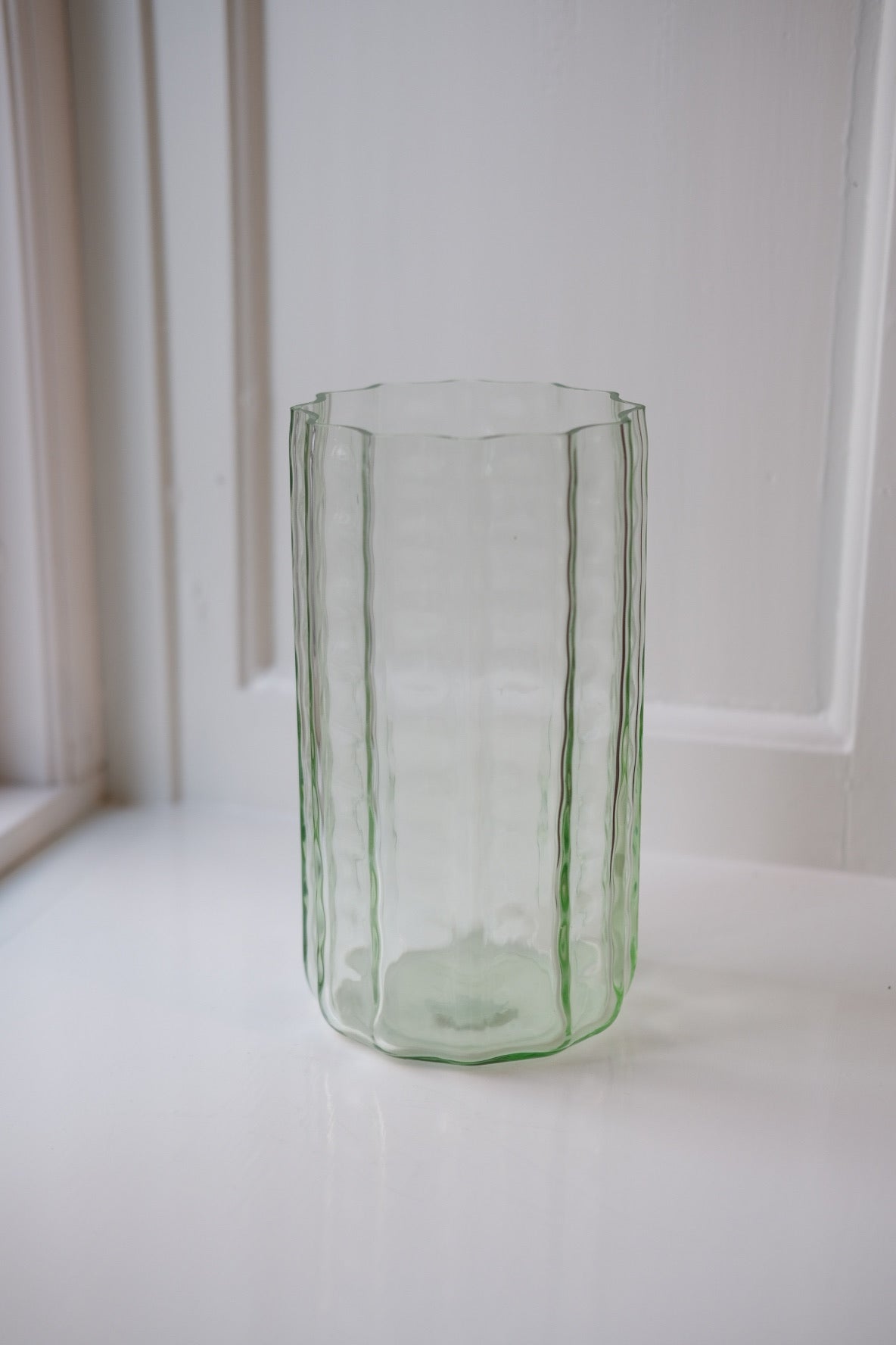 Vase • Glas • Transparent Grøn • Lille