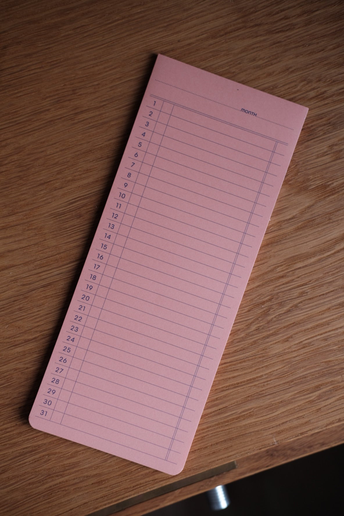 Notesbog • Post-It • Kalender • Måned • Lyserød