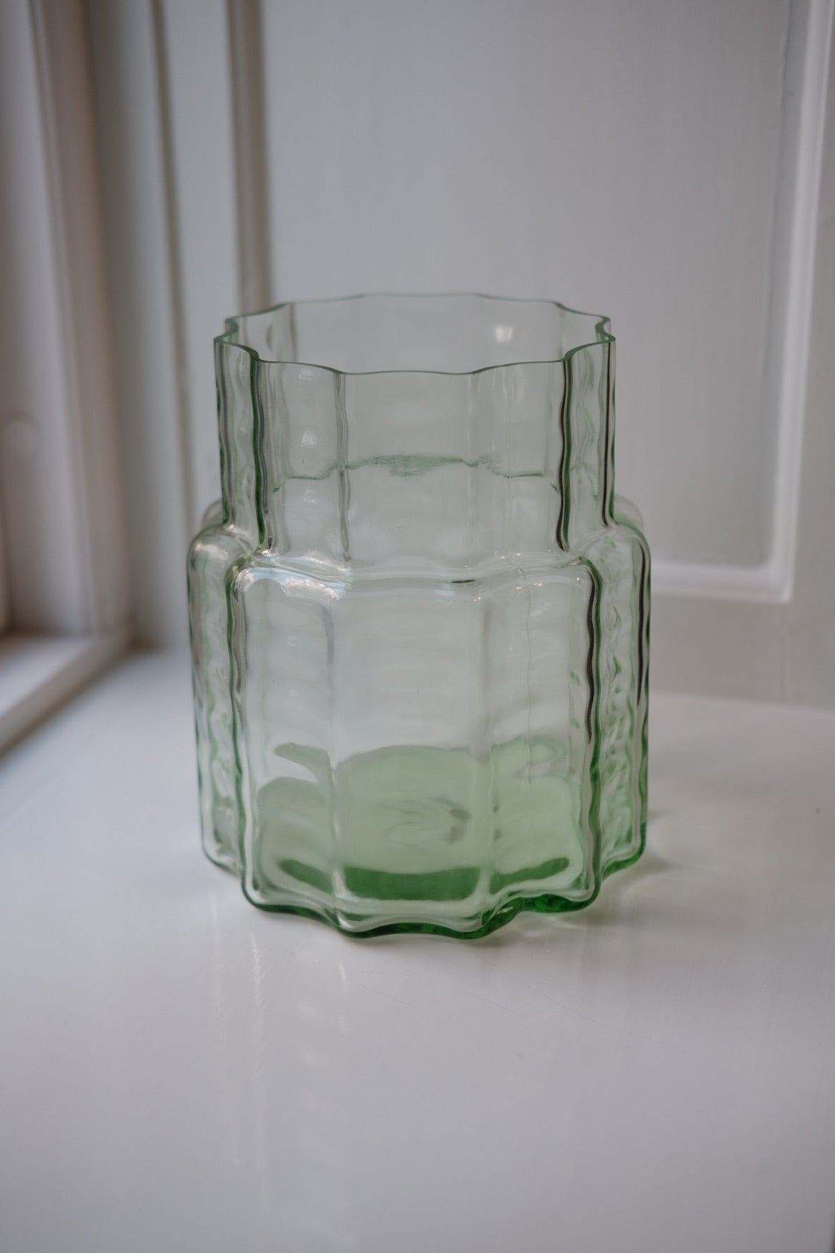 Vase • Glas • Transparent Grøn • Mellem