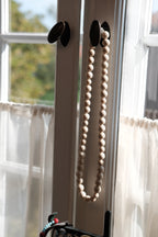 Halskæde • Håndlavet • Halvædelsten • Hvid Fossil