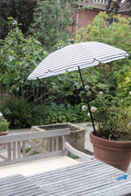 Parasol • Stribet • Ø180 • Sort og Hvid