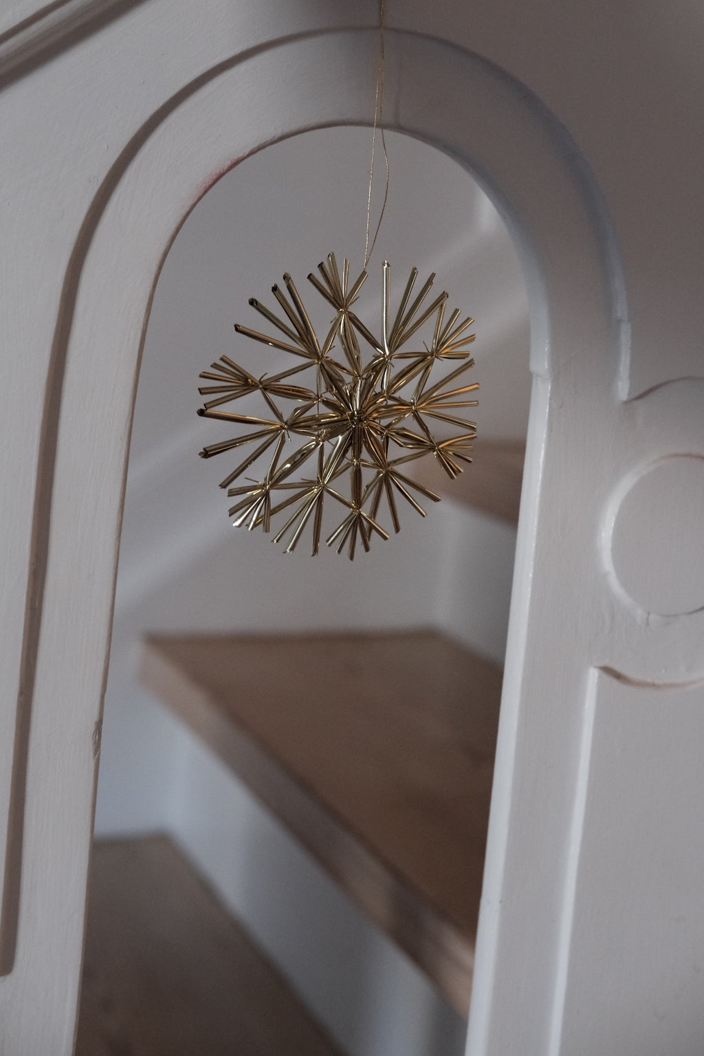 Julepynt • Dekoration • Strå • Guld • 9 cm