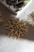 Julepynt • Dekoration • Strå • Guld • 15 cm