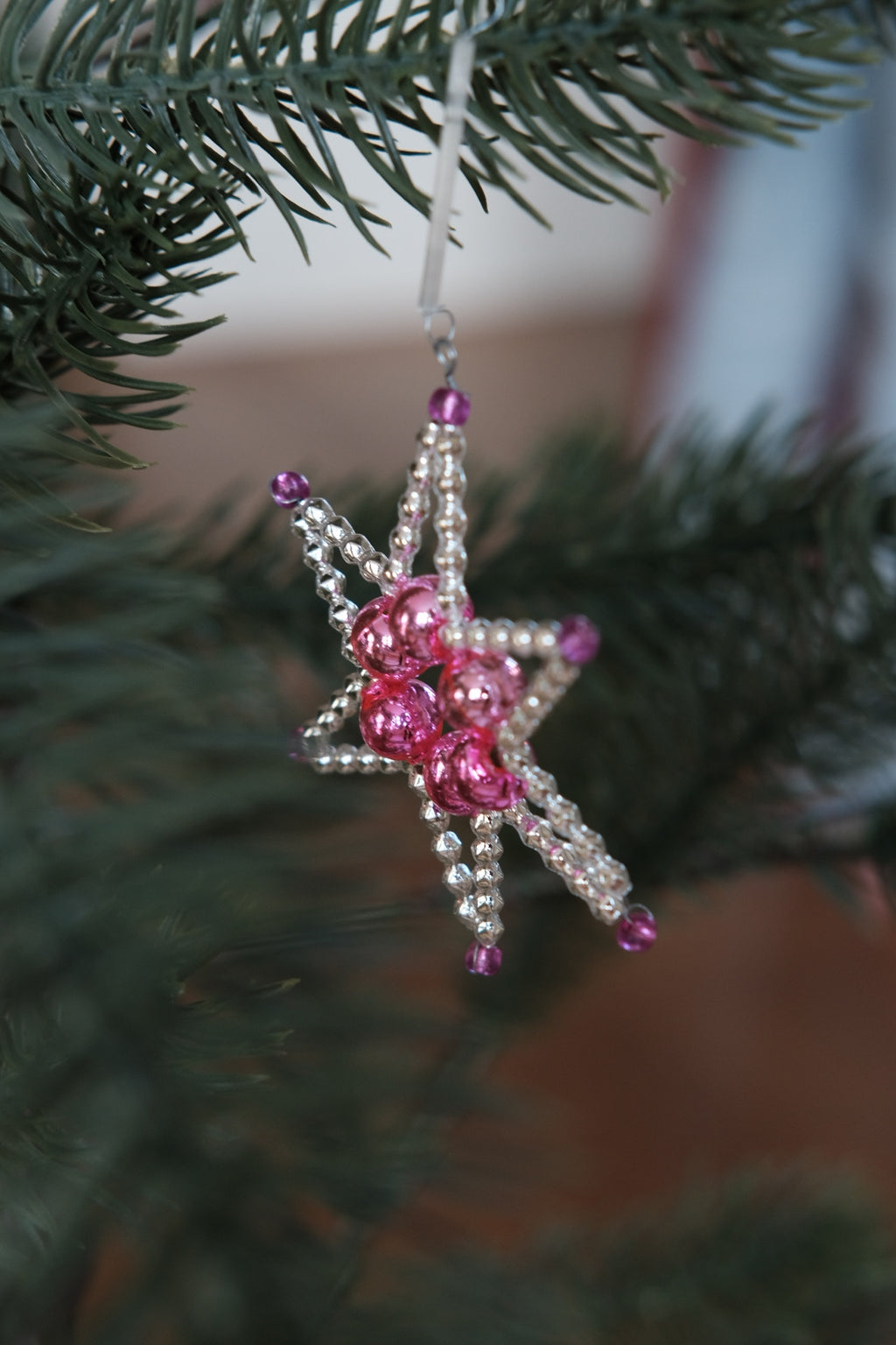 Julepynt • Perler • Stjerne • Lyserød