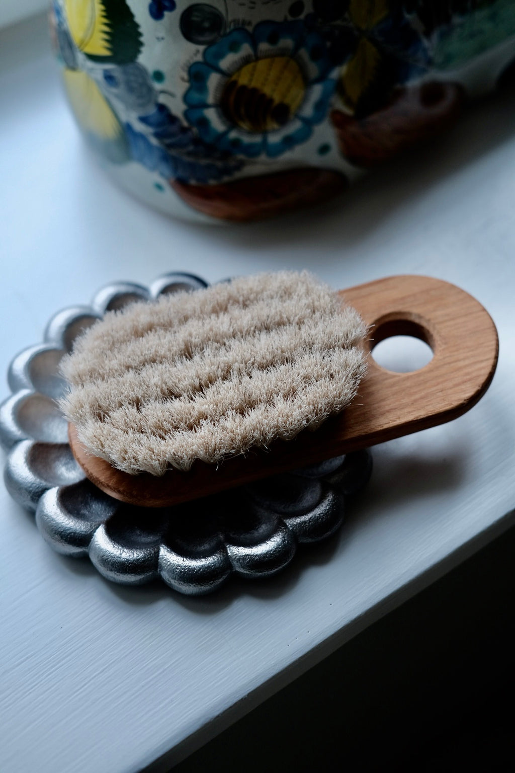 Badebørste • 17 cm • Egetræ & Hestehår