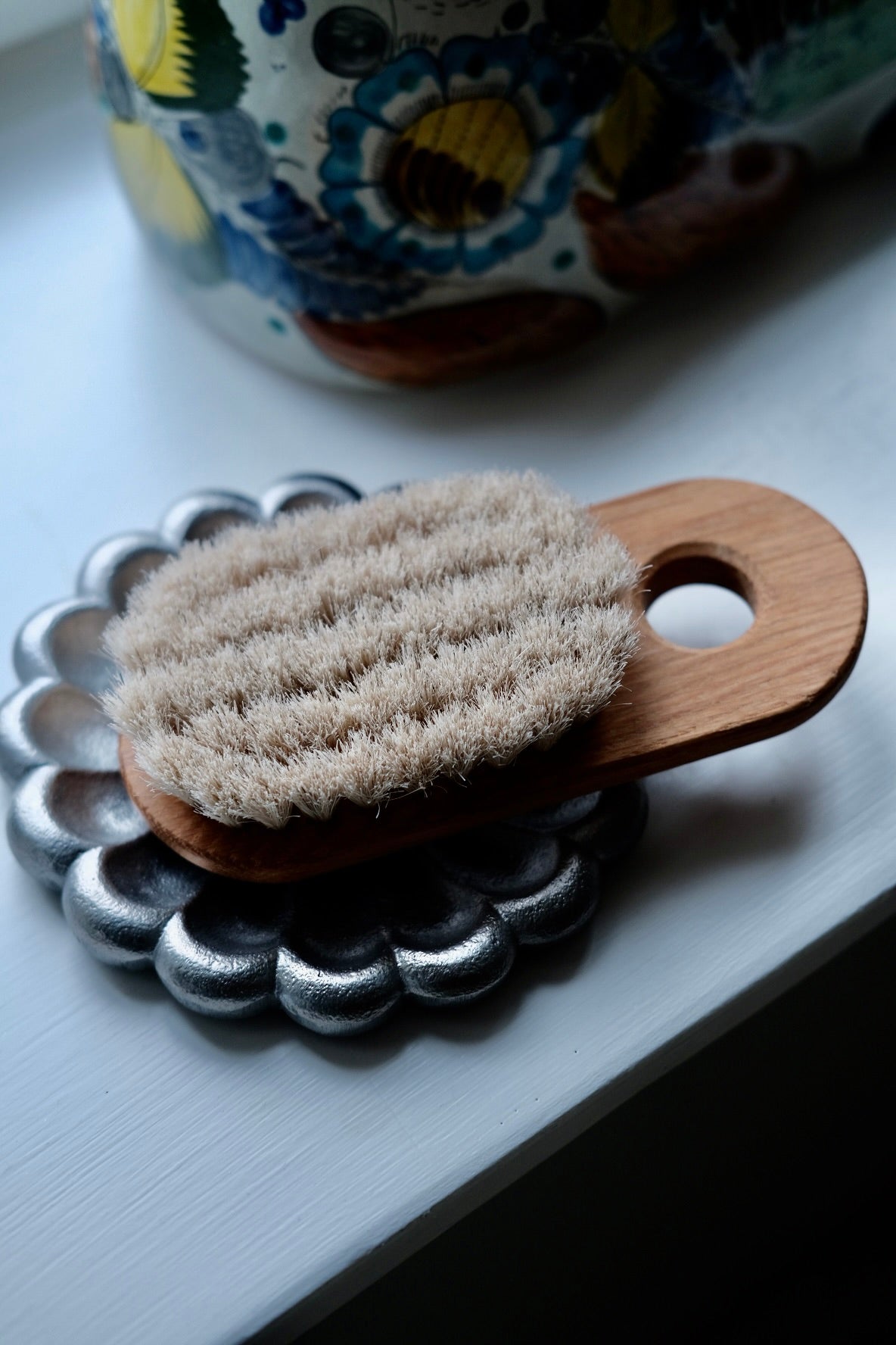 Badebørste • 17 cm • Egetræ & Hestehår