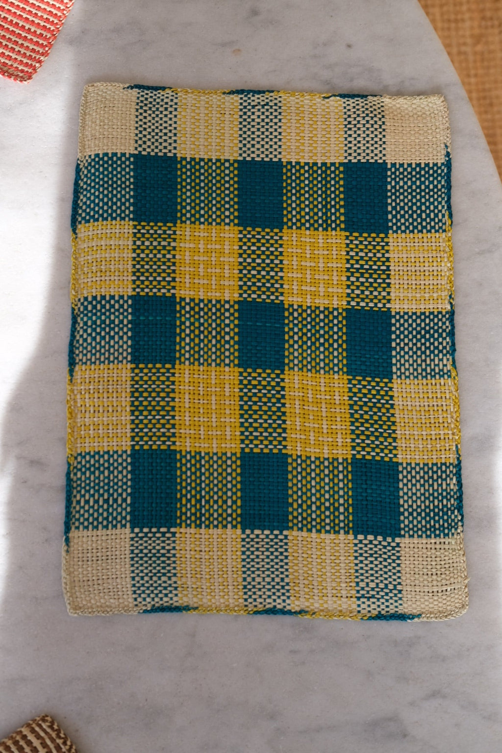 Dækkeserviet • Palmeblade • Iraca • Gul & Blå Tern • DORA