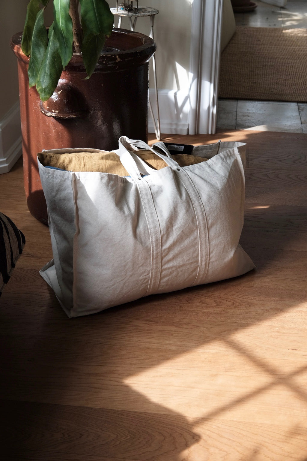 Taske • Canvas • Hvid • Stor