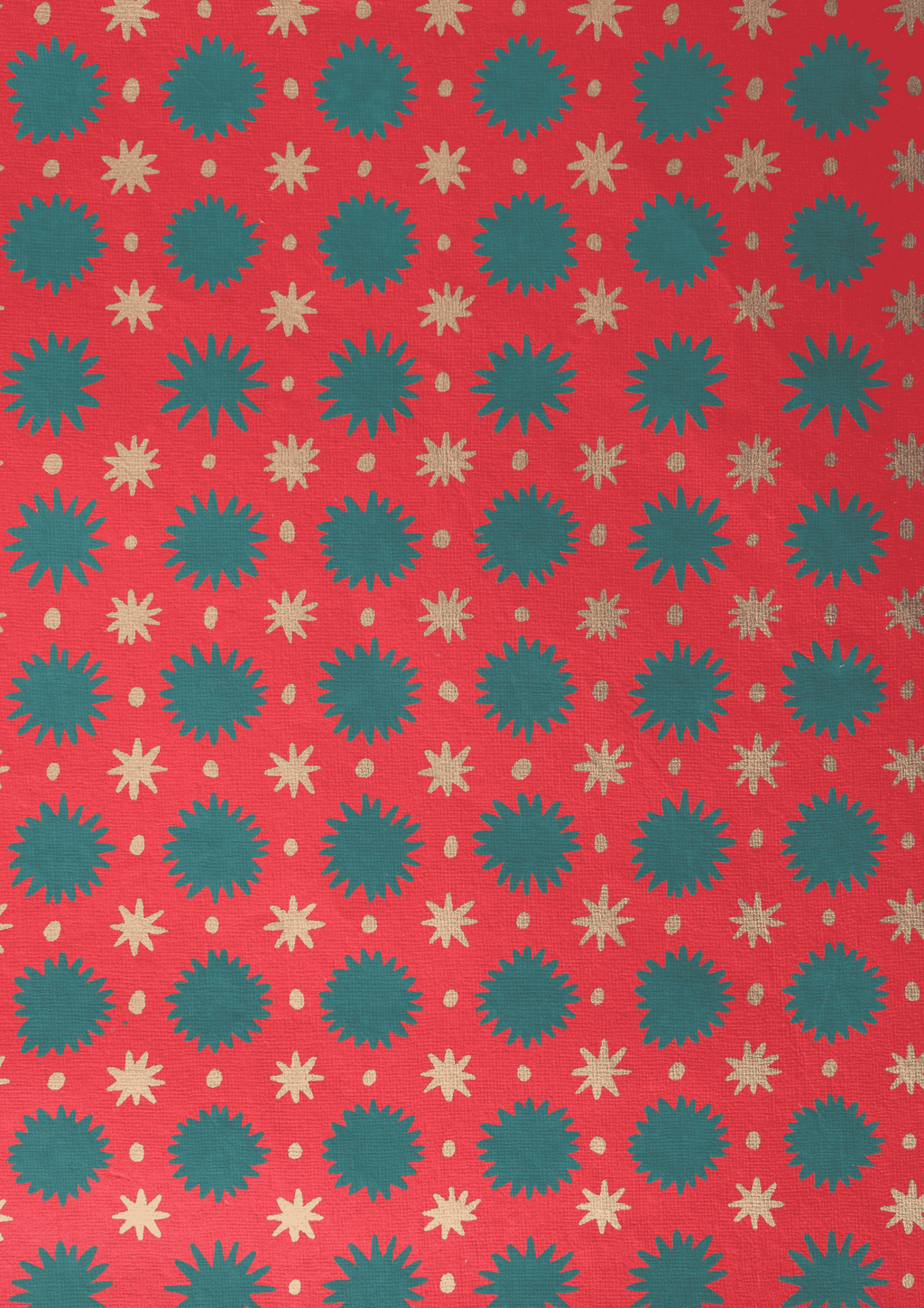 Gavepapir • Røde Stjerner • 3 Ark • Sendes Ikke