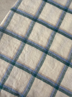 Pudevår • Hør • Mellem • Carreaux Beige Vert • Ternet grøn og beige