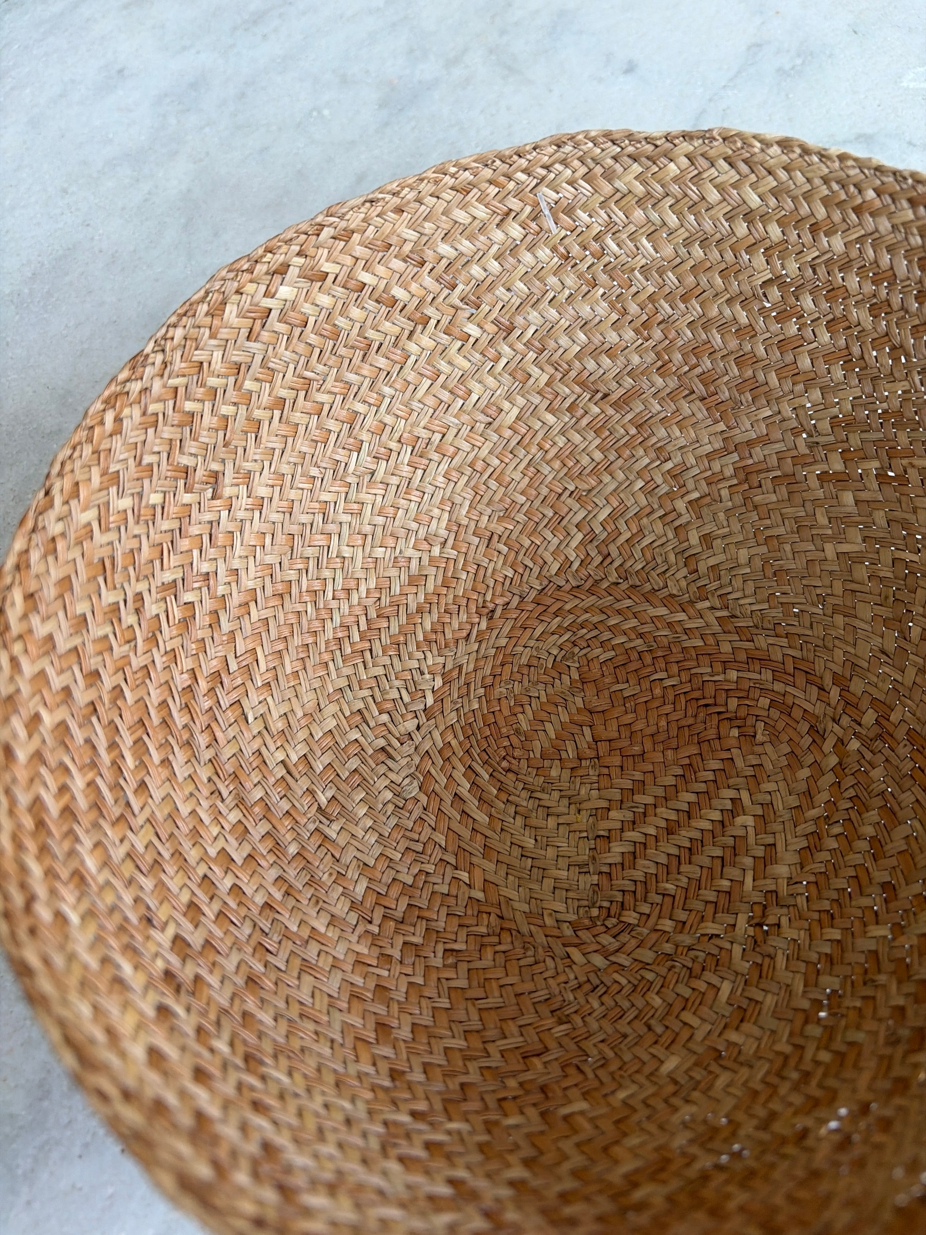 Braided bowl in Iraca palm leaves • brown