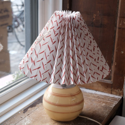 Vintage • Lamp • with Handmade Pleated Shade