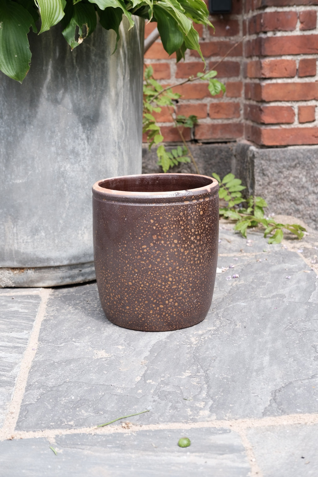 Vintage • Syltekrukke • Brun • 26 cm • Sendes ikke