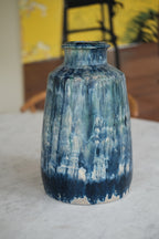 Vintage • Vase • Blå glasur • 40 cm