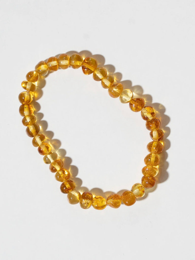 Armbånd • Ædelsetensperler • Poleret Rav