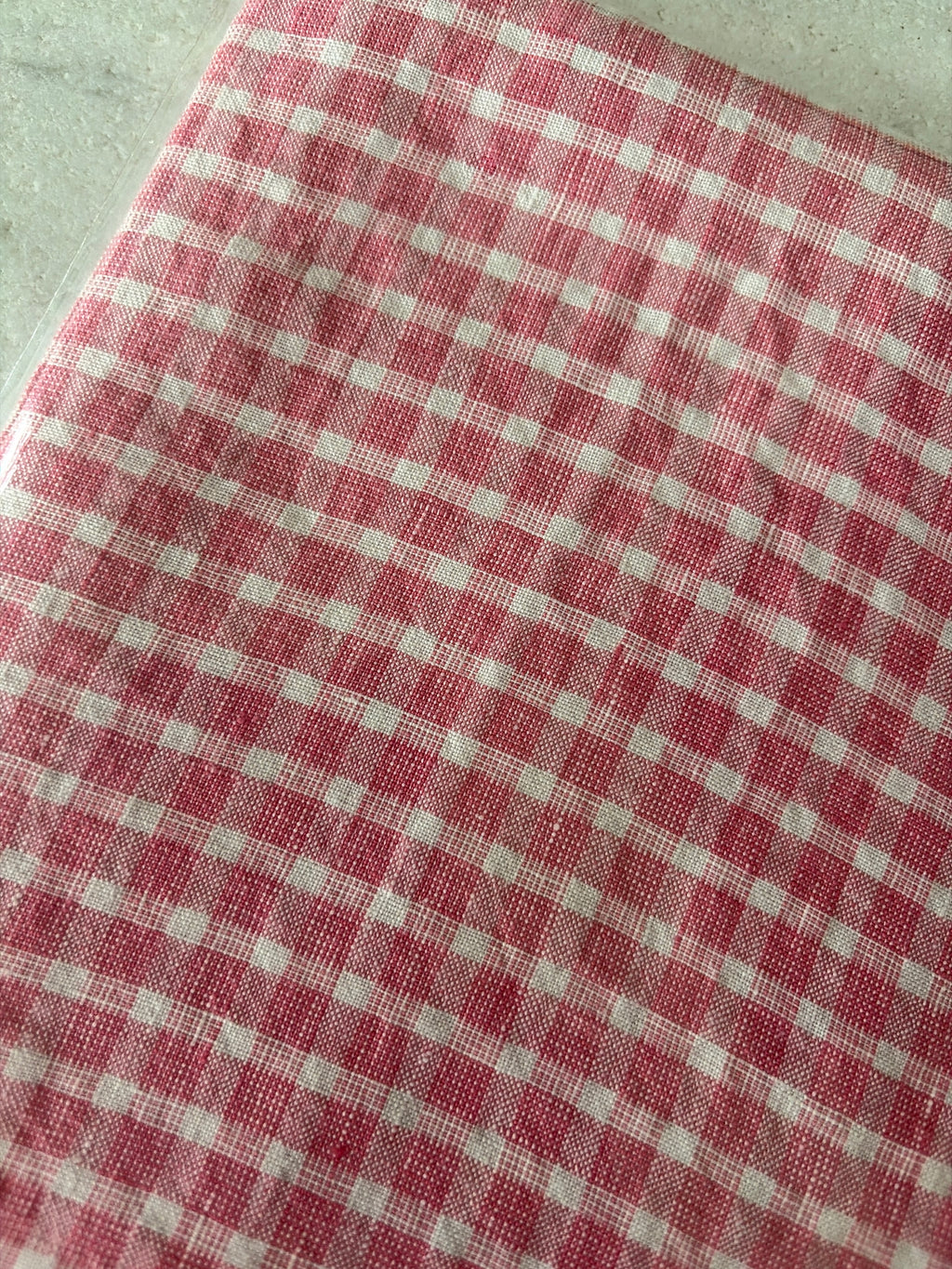 Viskestykke • Hør • Mini Forklæde • Carreaux Rose • Rosa Tern