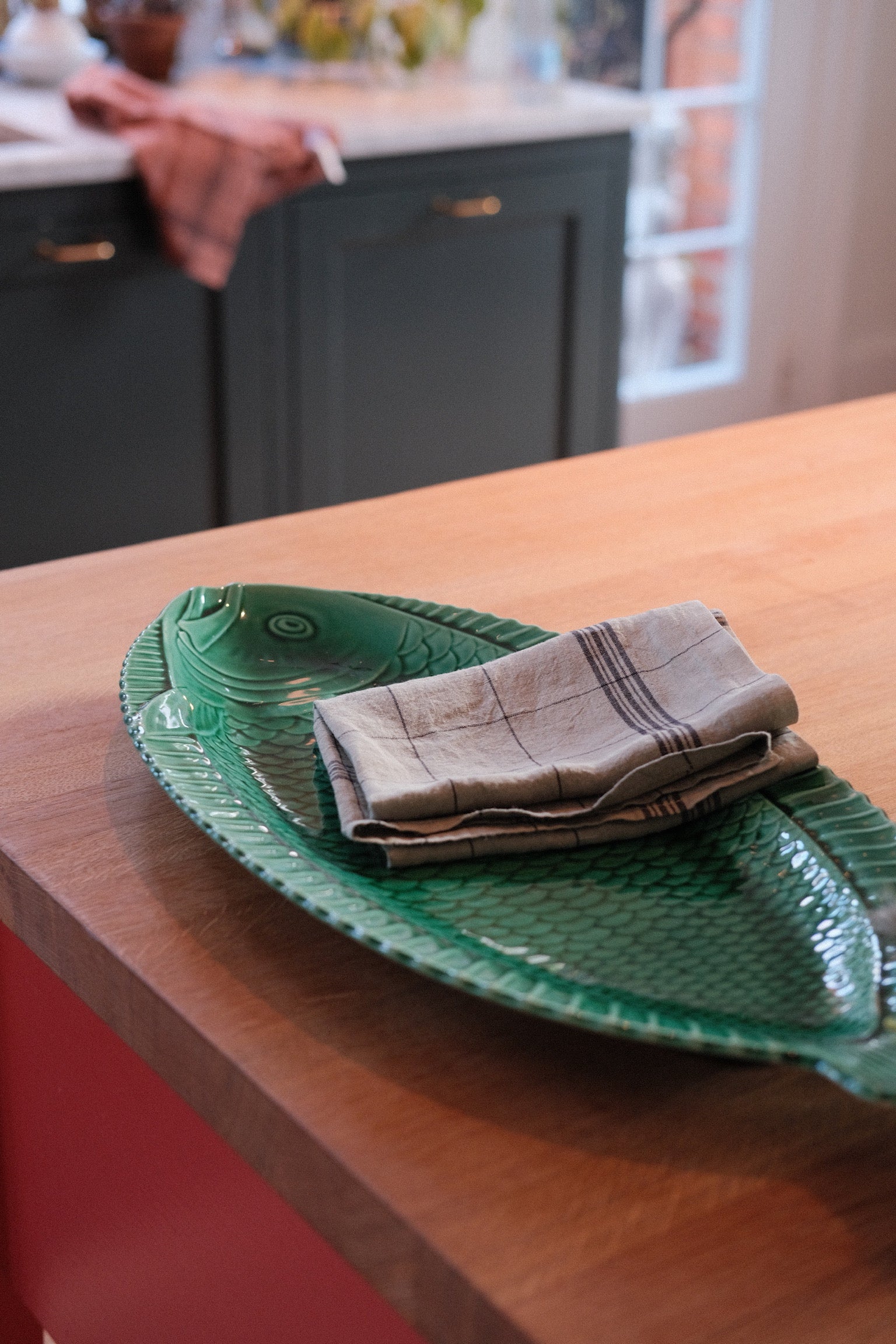 Tea towel • Torchon Bistrot • Gray green