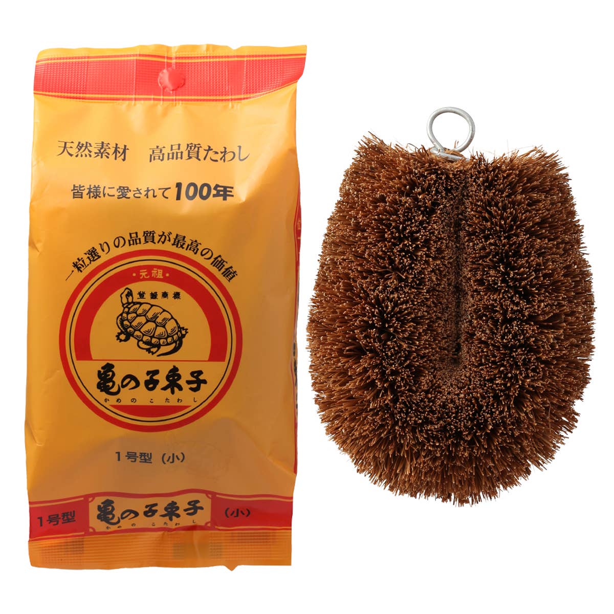 Japansk Kamenoko Tawashi-skrubbebørste i palmefibre