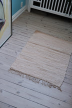 Gulvtæppe • Kludetæppe • 60x90 • Creme