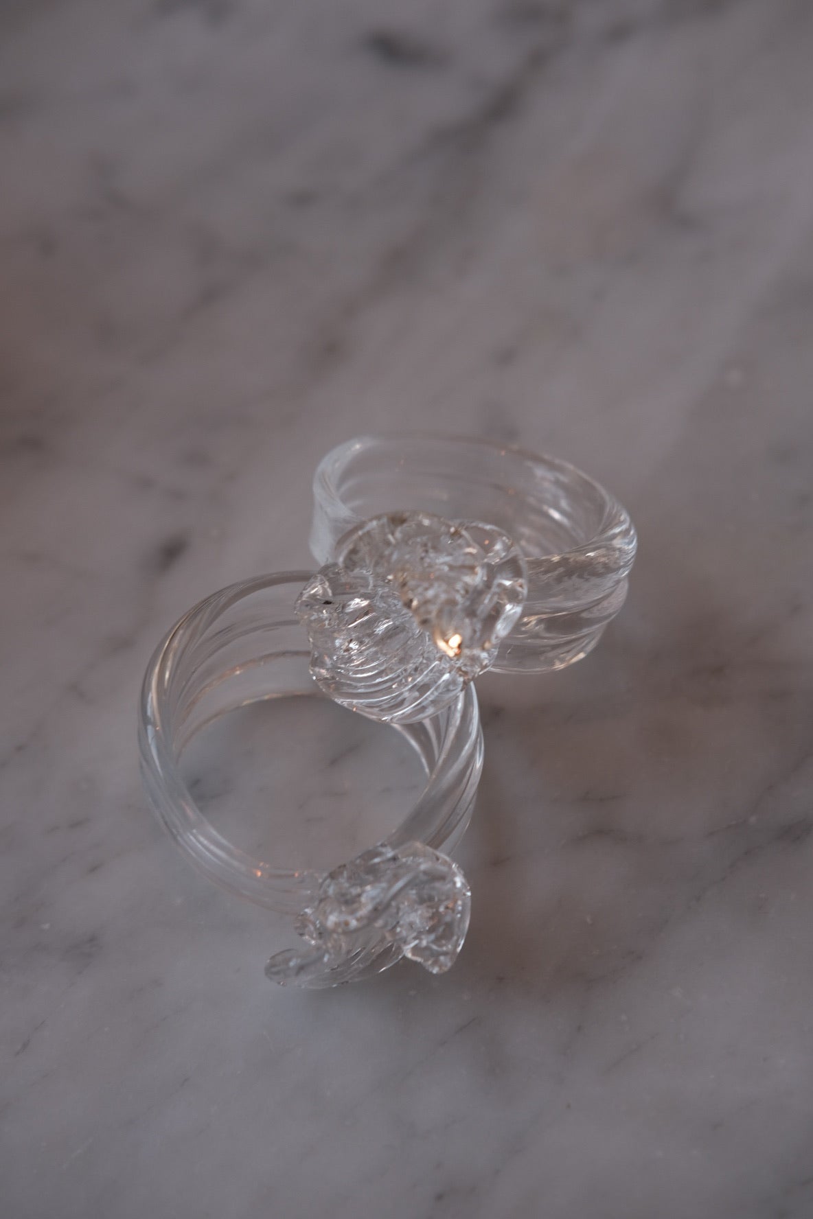 Servietring • Mundblæst Glas • Blomst • 2 stk • DORA