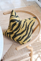 Uldpude • 40x40 cm • Zebra • Gul