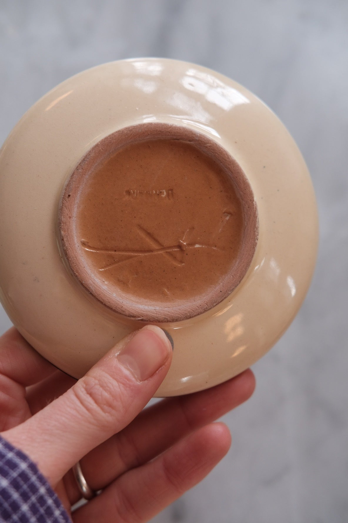 Vintage Kähler HAK keramik tallerken fra DORA VINTAGE, rund plade med diameter på 10,5 cm, keramisk servise.