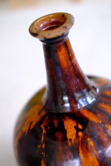 Vintage • Vase • Keramik • Sort Brun