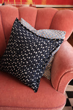 Plissé blue cotton cushion from A World of Craft, 50x50 cm, featuring a textured, pleated design for cozy home decor.