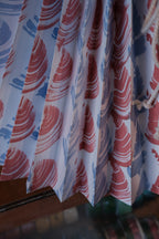 Lampeskærm • Håndlavet Plisseskærm • 26 cm • Blå & Rød Buer