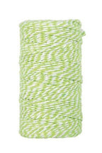 Bakers Twine i bomuld • Lime & hvid • 100 meter