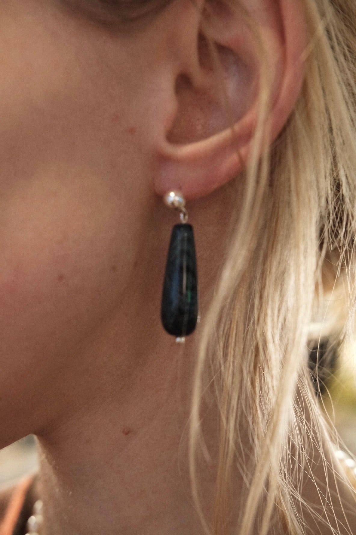 Øreringe • Substance Stone 01 • Par • Sølv & Smoky Quartz