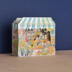 Art Angels Grønthandler kort featuring vibrant vegetable illustrations on a textured background.