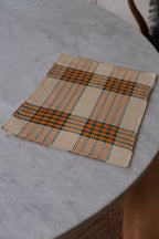 Dækkeserviet • Palmeblade • Iraca • Orange & Blå Tern