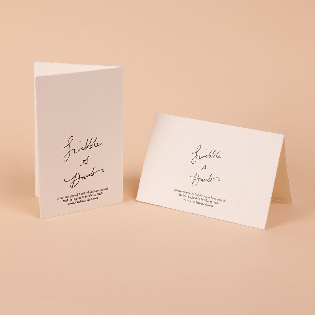 Scribble & Daub kort med firkløver design, farverig og detaljeret, perfekt til kortfremstilling og dekoration.