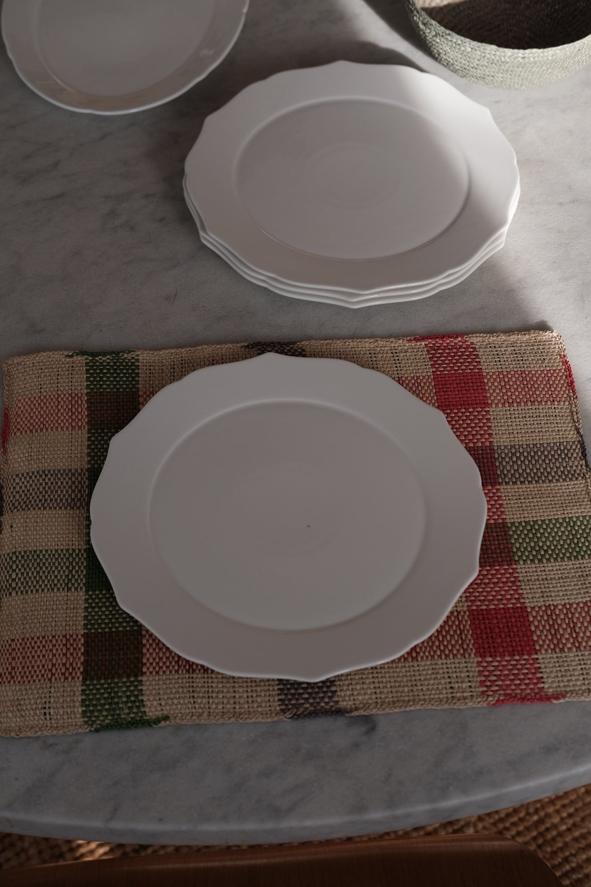 Dækkeserviet • Palmeblade • Iraca • Grøn, Rød & Grå Tern • DORA