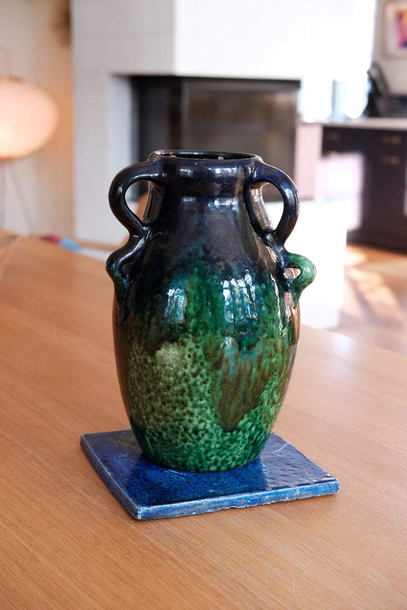 Vintage • Vase • Keramik • Blå & Grøn • DORA