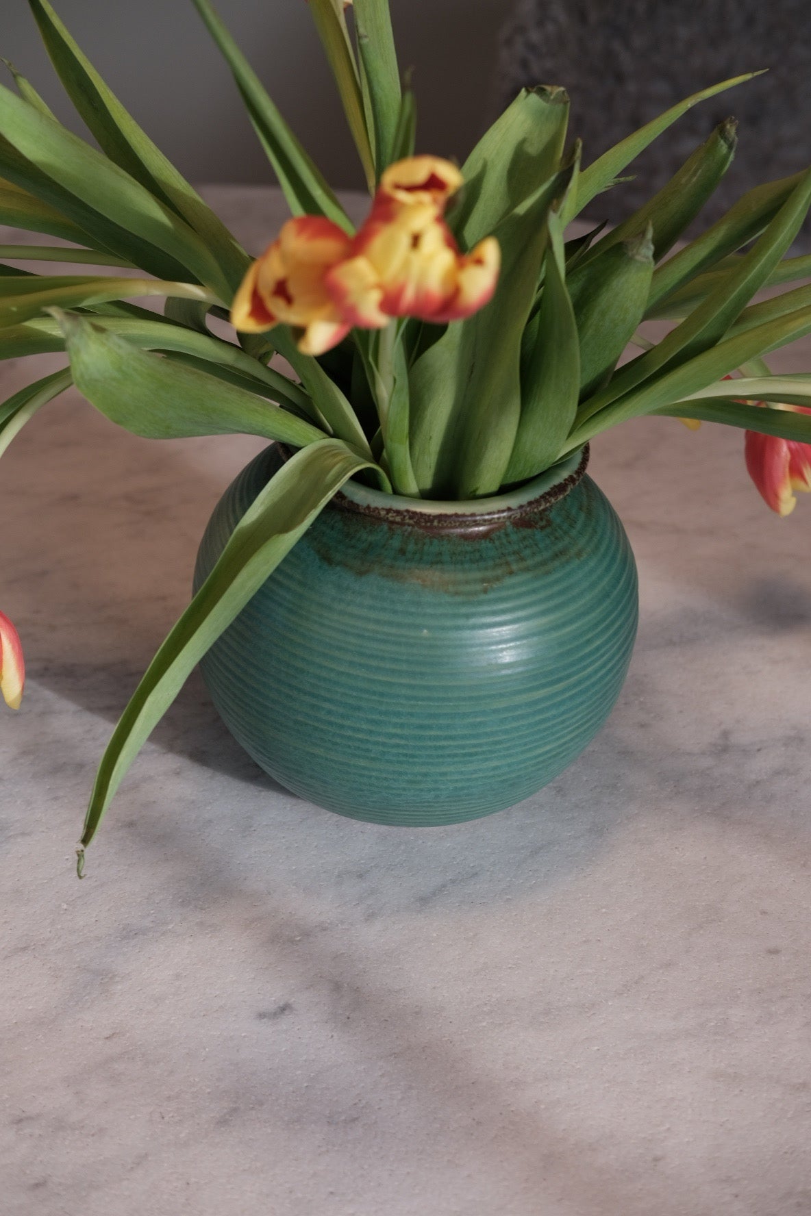 Vintage • Keramik • Rund • Mint Grøn