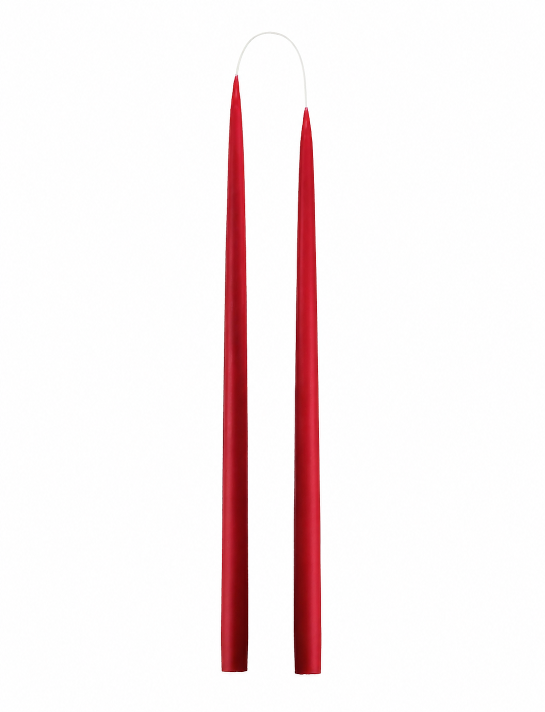 Hånddyppede kronelys • 45 cm • Mørkerød – 2 stk. fritlagt