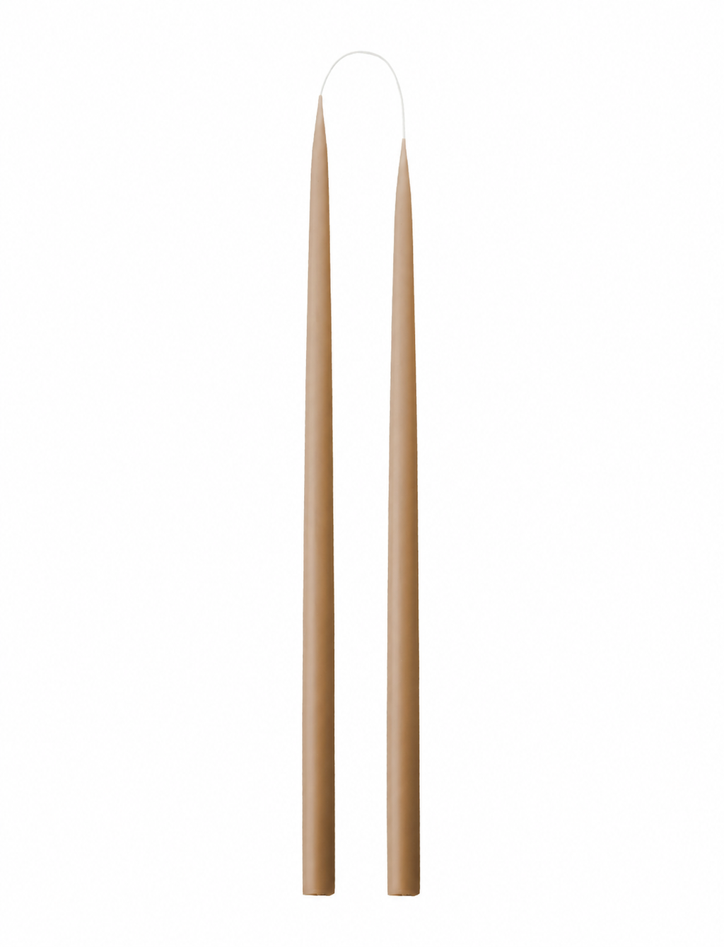 Hånddyppede kronelys • 45 cm • Nougat brun – 2 stk. fritlagt