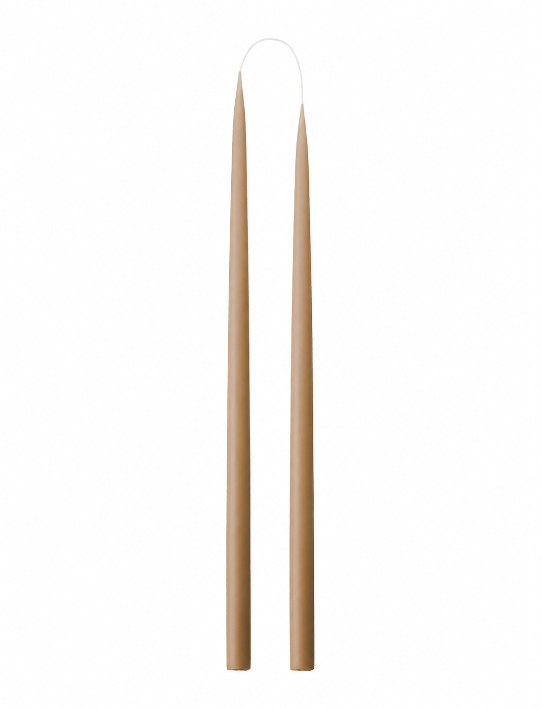Hånddyppede kronelys • 45 cm • Nougat brun – 2 stk. fritlagt