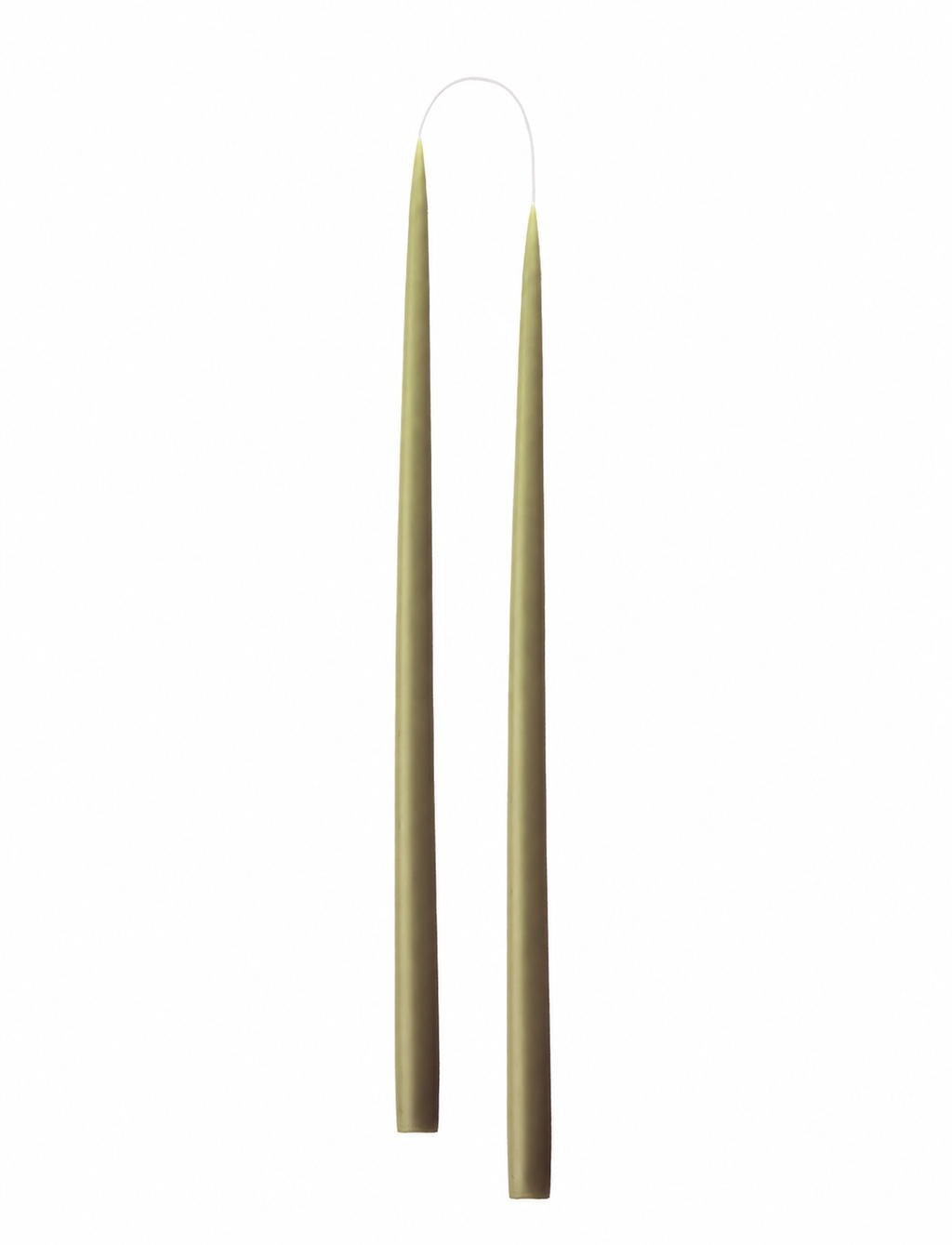 Hånddyppede kronelys • 45 cm • Oliven Grøn – 2 stk. fritlagt