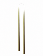 Hånddyppede kronelys • 45 cm • Oliven Grøn – 2 stk. fritlagt