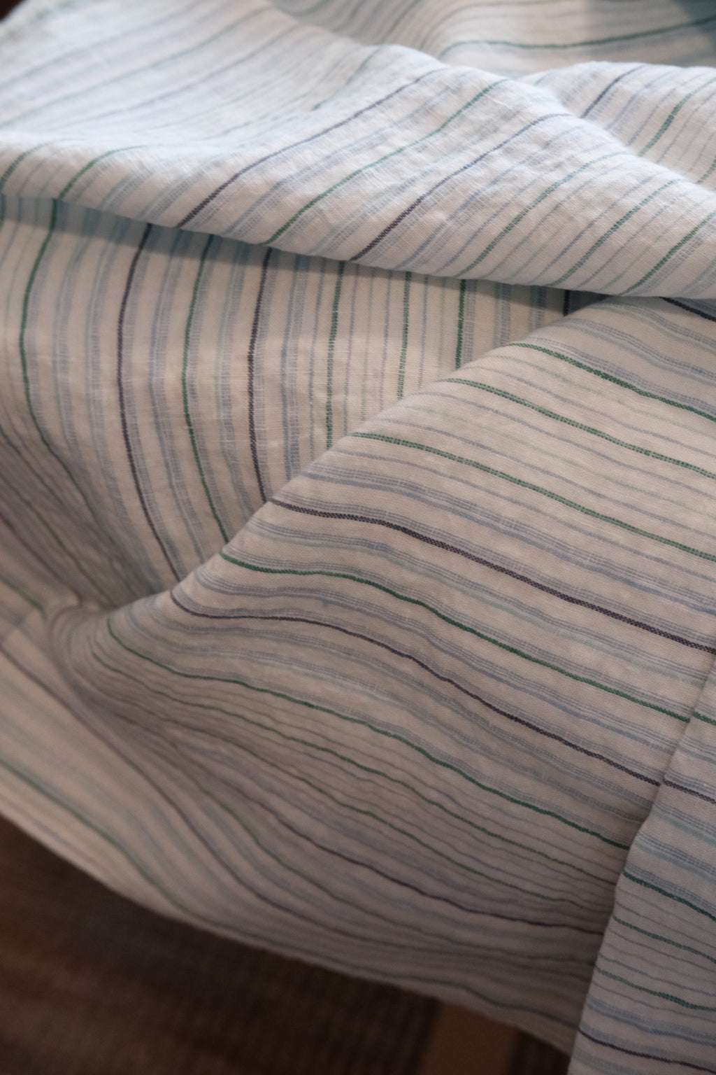 Dug • Hør • 140 x 250 cm • Rayure Blanc Vert