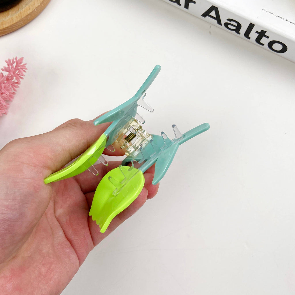 Hårklip • Tulipan • Grøn og  tyrkis