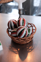 Julepynt • Kugle • Bolsjestribet kugle • 6 stk • DORA