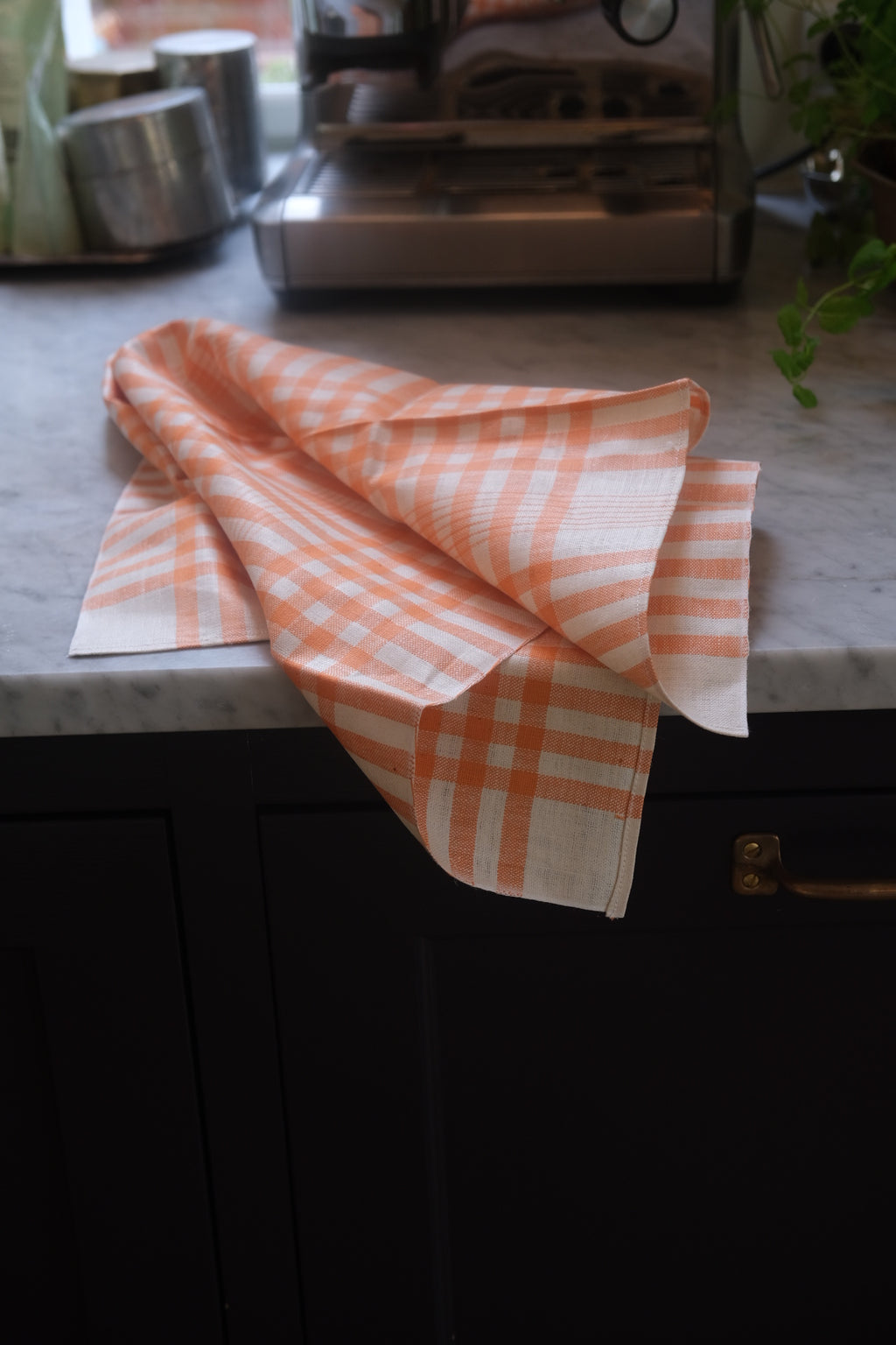 Vintage • Tea towel • Orange check