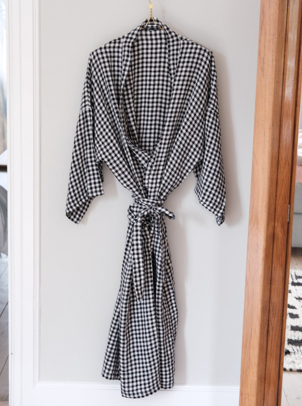 Kimono • XL • Nouveau Vichy Noir • Sort Hvide Tern