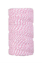 Bakers Twine i bomuld • Pink & hvid • 100 meter