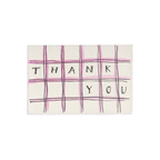 Rosa takkekort fra Scribble & Daub med "Thank You" tekst og dekorative elementer, perfekt til gave eller hilsen.