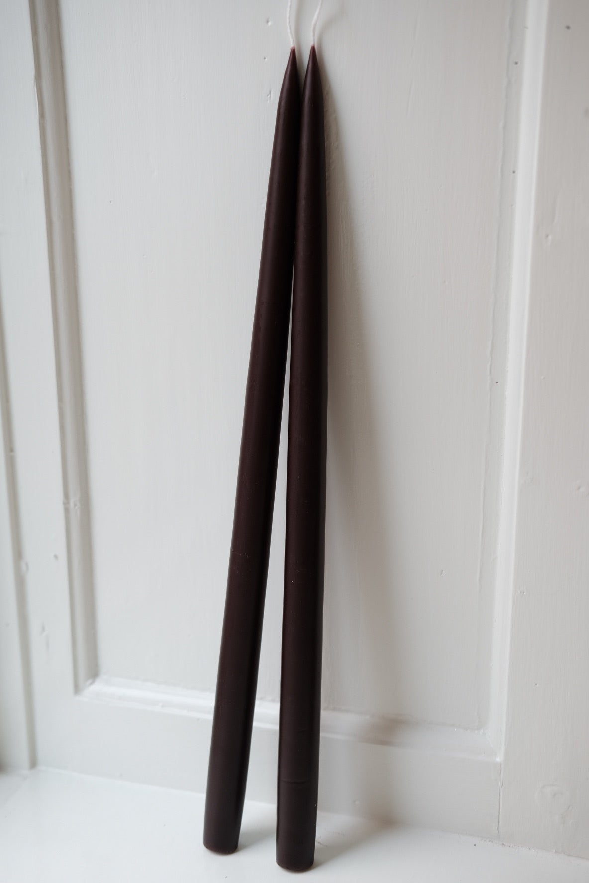 Hand-dipped candles • 45 cm • Dark brown